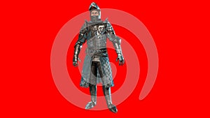 Knight Swordsman in Full Armour, 3D render
