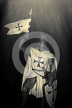 Knight Templar Stood In Ray of Light