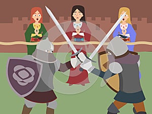 Knight tournament vector cartoon