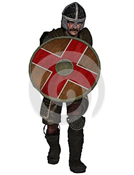 Knight warrior with shield