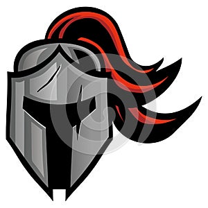 Knight Warrior Spartan Head Mascot Logo Design Vector Icon Template