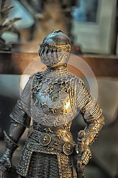 Knightly armor figurine close