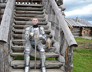 Knightly armor and weapon photo