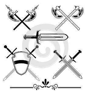 Knightly swords and battle-axes