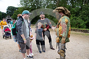 The knights of English heritage Castle Kenilworth castle greeting the public