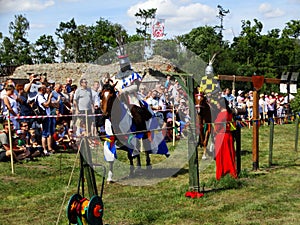 Knights jousting, Wenecja castle, Poland