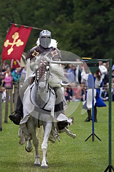 Knights jousting warwick castle England uk photo