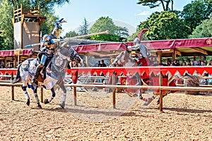 knights Jousting in Warwick Castle..