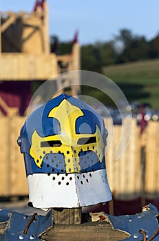 Knights metal helmet