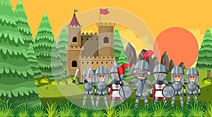 Knights protecting the castle