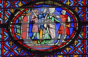 Knights Queen Stained Glass Sainte Chapelle Paris France