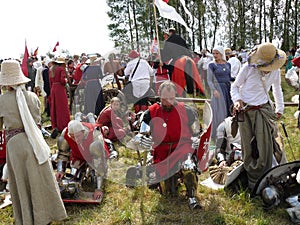 Knights on the reconstruction of the Battle of Grunwald