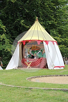 Knights tent in a medieval encampment