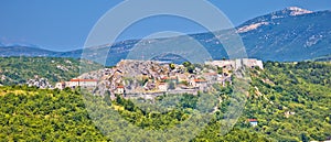 Knin fortress and landscape aerial panoramic view