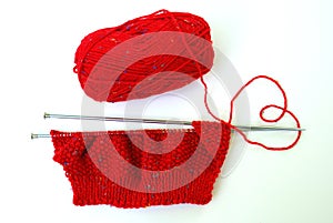 Knit red sweater with love