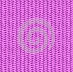 Knit texture bright pink color. Vector seamless pattern fabric. Knitting background flat design