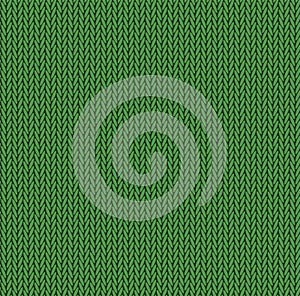 Knit texture green color. Vector seamless pattern fabric. Knitting background flat design