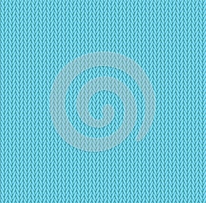 Knit texture light blue color. Vector seamless pattern fabric. Knitting background flat design