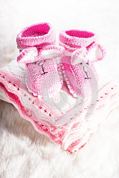 Knitted baby booties