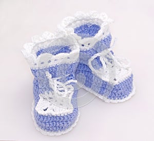 Knitted baby's bootees