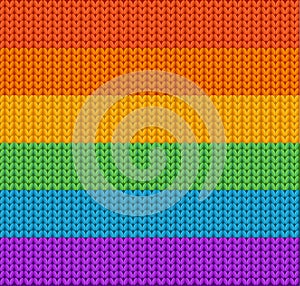 Knitted Background Rainbow. Vector