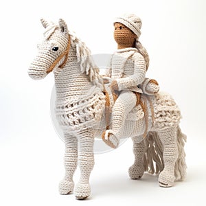 Knitted Centaur: A Crocheted Portrait Of A Horse Rider