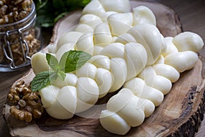 Knitted cheeses produced at home in eastern Turkey Turkish name; Orgu peynir