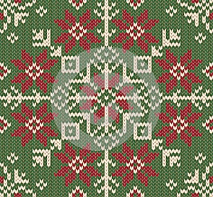 Knitted Christmas background. Nordic style.