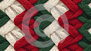 Knitted Christmas and New Year Ugly Sweater seamless pattern. Festive Knitting folk style scandinavian ornaments winter