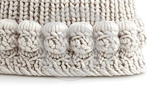 Cream Knitted Hat Detail