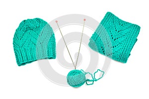 Knitted hat and delicate colors