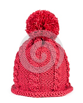 Knitted hat isolated on white background