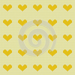 Knitted hearts seamless pattern