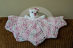 Knitted  Kitty Lovey  for baby