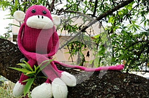 Knitted monkey, symbol 2016, year of the monkey