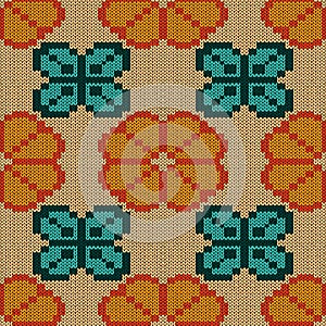 Knitted ornate seamless pattern