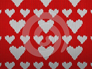 Knitted pattern hearts