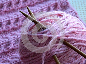 Knitted pattern with needles