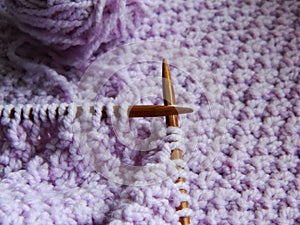 Knitted pattern with needles