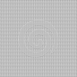 Knitted pattern. Seamless white sweater or scarf texture, cartoon handmade wool carpet texture. Vector knitted seamless