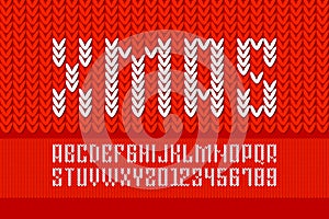 Knitted style Christmas font