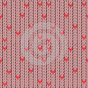 Knitted texture. Seamless knitted pattern brown.Warm wool sweater texture