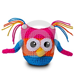 Knitted toy owl