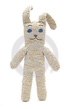 Knitted toy rabbit