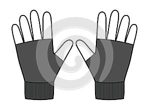 Knitted winter gloves isolated on white background