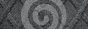 Knitted wool background. Grey texture knitted wool sweater