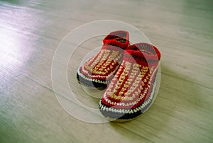 knitted wool slippers