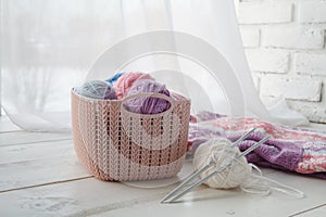 Knitten things with home organizers colored baskets with handmade accessories