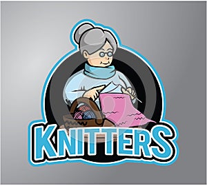 Knitters logo design creative art