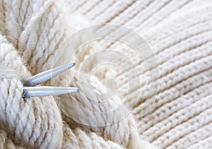 Knitting background - needles and yarn